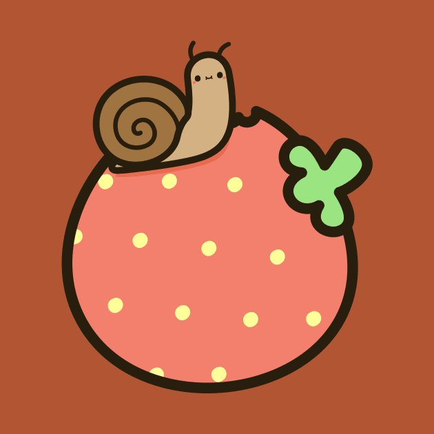 Cute snail on strawberry by peppermintpopuk