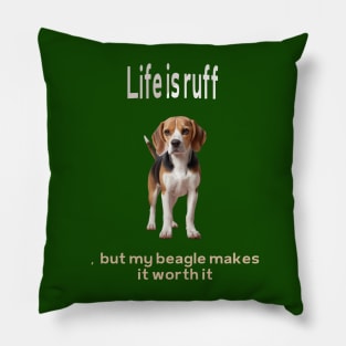 Beagle Bliss: Life's Best Companion Pillow