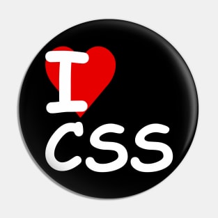 I Love CSS ♥ (White Text) Pin