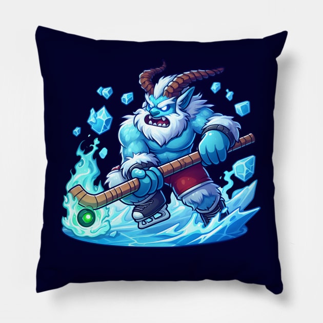 Icicle Strikes with Yeti Might Pillow by SergioCoelho_Arts