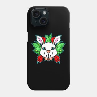 Easter Bunny With Bow Tie And Spring Flowers On Easter Phone Case