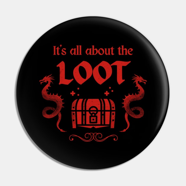 Fantasy RPG Gamer Loot Geek Gaming Pin by Foxxy Merch