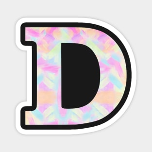 The Letter D Rainbow Brushed Design Magnet