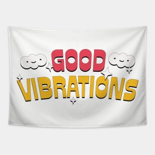 * Good Vibes * Retro Style Typography Design Tapestry