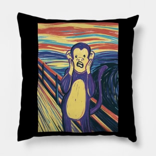 Primate Scream Expressionism Pillow