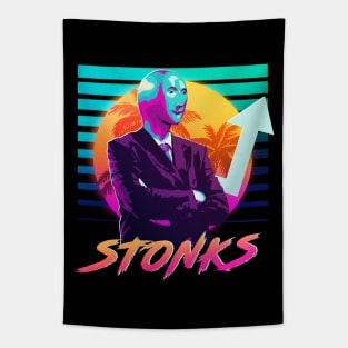 Stonks, Dank memes, vintage v1 Tapestry