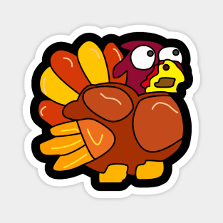 Chicken Turkey (eyes looking up right and facing right side) - Thanksgiving Magnet