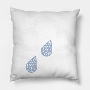 Cloud and rain weather map symbols Pillow