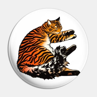 Fluffy Peaceful Tabby Tiger Pin