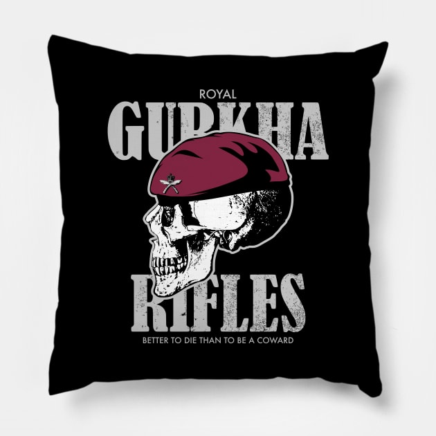 Royal Gurkha Rifles Airborne (distressed) Pillow by TCP