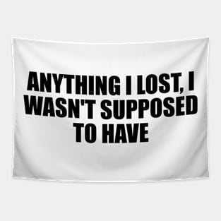 Anything I lost, I wasn't supposed to have Tapestry