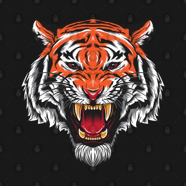Angry Tiger Head by TomCage