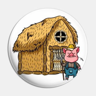 Three Pigs Straw House Lazy Halloween Costume Pin