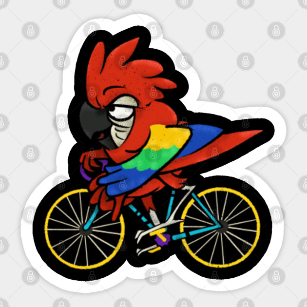 bird riding bike