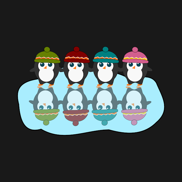 Cute  penguins with colorful little beanies by cocodes