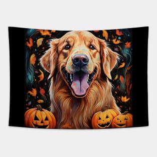 Halloween Golden Retriever Tapestry