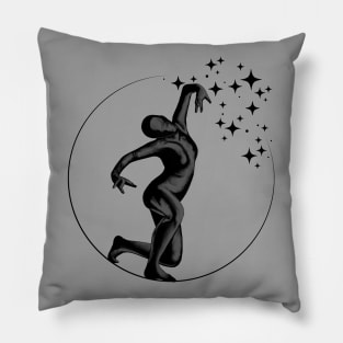 Weird Lady in a Circle Pillow