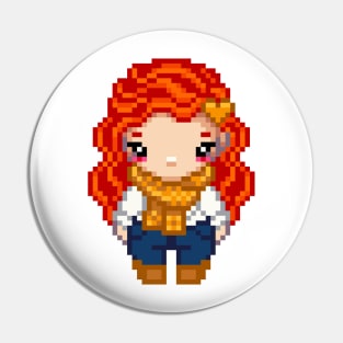 Autumn Vibes Pixel Girl Pin