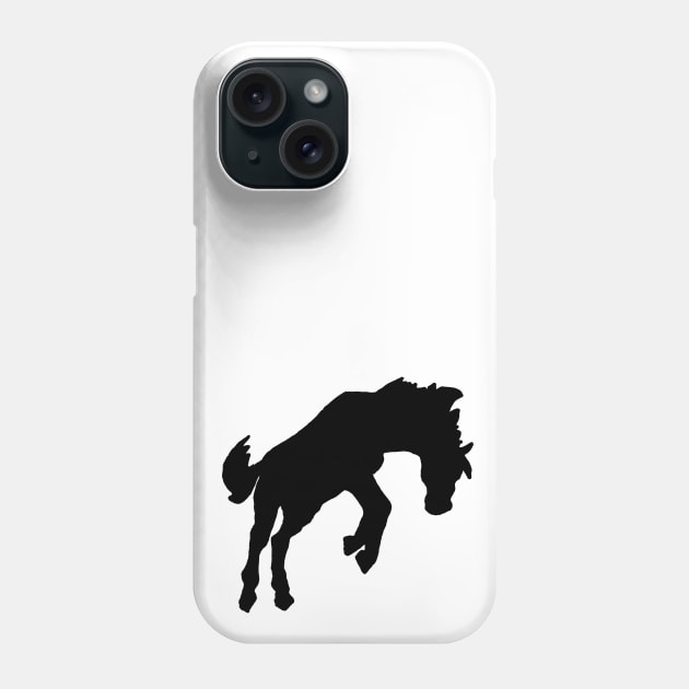 bucking horse black Phone Case by Shyflyer