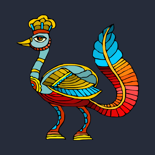 Ancient Egyptian Painting - Peacock Deity by PatrioTEEism