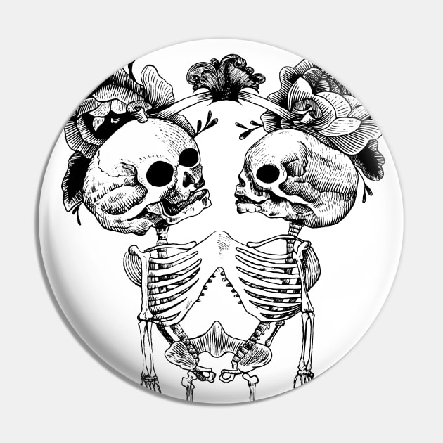 Skeleton Twins Pin by LadyMorgan