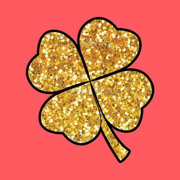 Four Leaf Gold Clover by ACGraphics