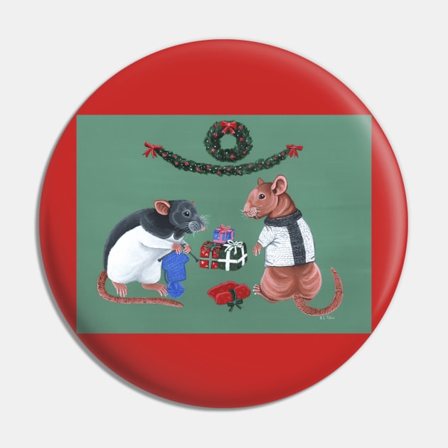 Rat Christmas Jumper Pin by WolfySilver