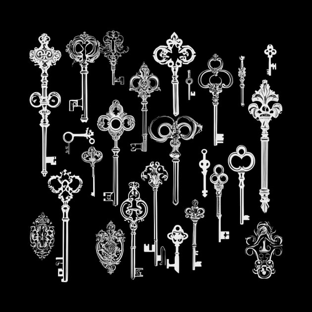 AI Art | Antique Keys Art by Malevolent Shop