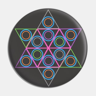 Triangle & Circle Star Teture Pin