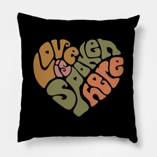 Love Is Spoken Here Cottage Core Word Art Pillow