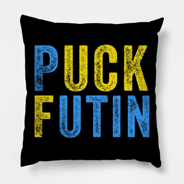 Puck Futin Stand With Ukraine Tee Puck Futin Stand Ukraine Pillow by fadi1994