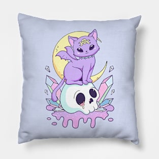 Bat Cat Skull Pillow