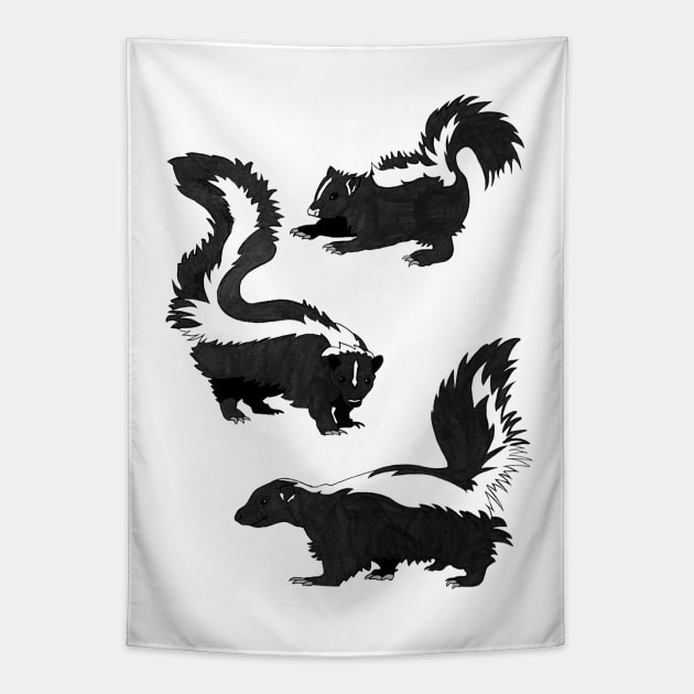 Fart Squirrel Skunk Tapestry by prizprazpruz