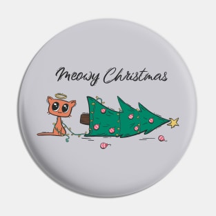 Christmas Cat Mischief - The Fallen Tree Pin