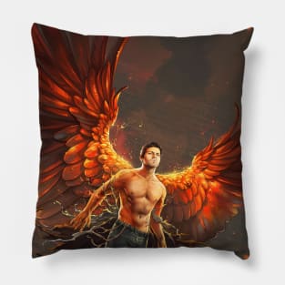 Castiel with Fire Wings Pillow