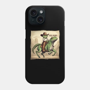 cowboy frog freaky horse yeehaw western lingo funny animal Phone Case