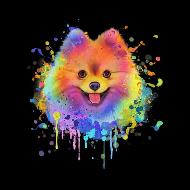 Pomeranian Dog Splash Art by IainDodes