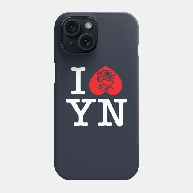 I Heart Yew Nork-White Text Phone Case by Podcast: The Ride