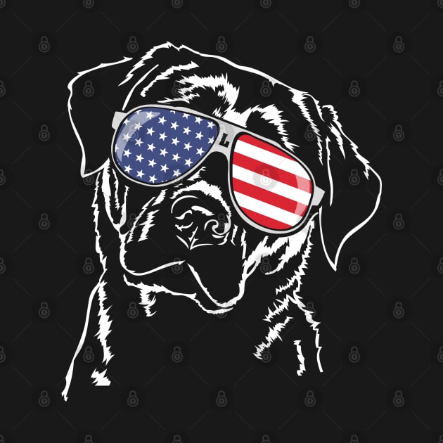 Proud Patriotic Labrador Lab American Flag dog by wilsigns