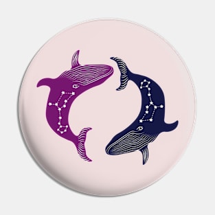 Yin Yang Whales Pin