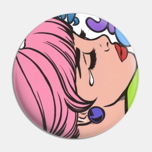 Ugh, Shut Up! Crying Comic Girl Pin