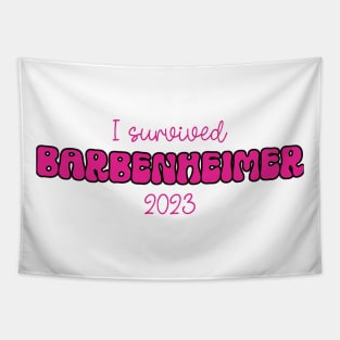 I survived Barbenheimer - Funny Meme Tapestry