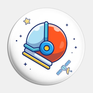 Astronaut helmet cartoon Pin