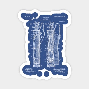 Golf Bag Patent - Caddy Art - Blueprint Magnet