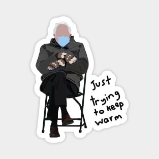 Keep Warm Bernie Sanders Mittens Abstract Magnet