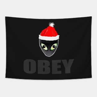 Funny Christmas Alien Santa Gifts Tapestry