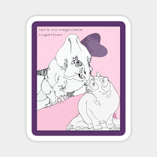 Dinosaur Cat Color Your Own Shirt Coloring Book Collage Let's Co-Regulate Y2K Design Magnet