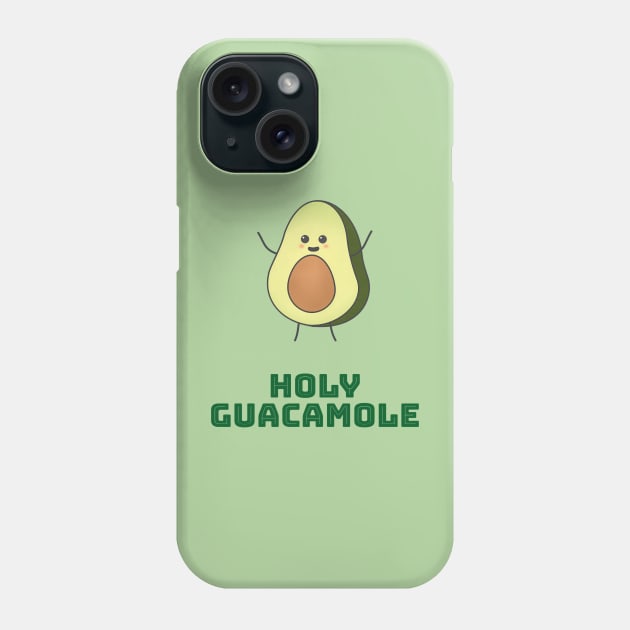 Holy guacamole - cute and happy kawaii avocado Phone Case by punderful_day