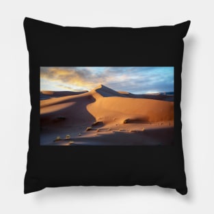Sahara desert near Merzouga, Morocco at sunset Pillow