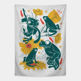 Vintage Frog Illustration Tapestry